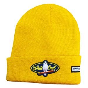 White Owl Beanie UNISEX -- Mustard